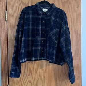Thread and Supply Navy Blue Plaid flannel